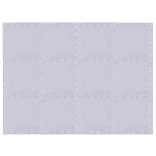 Puzzle habszivacs játszószőnyeg szegéllyel Silver 92x122 cm