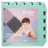 Puzzle habszivacs játszószőnyeg szegéllyel Light Green 92x92 cm