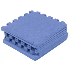 Puzzle habszivacs játszószőnyeg szegéllyel Blue 92x92 cm