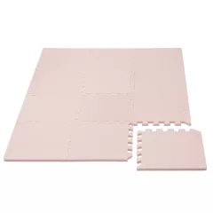   Puzzle habszivacs játszószőnyeg szegéllyel Light Pink 92x122 cm
