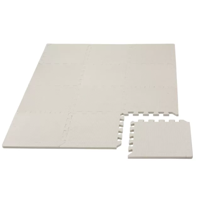Puzzle habszivacs játszószőnyeg szegéllyel Light Beige 92x122 cm
