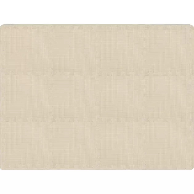 Puzzle habszivacs játszószőnyeg szegéllyel Light Beige 92x122 cm