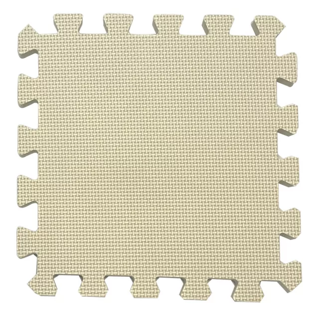 Puzzle habszivacs játszószőnyeg szegéllyel Light Beige 92x122 cm