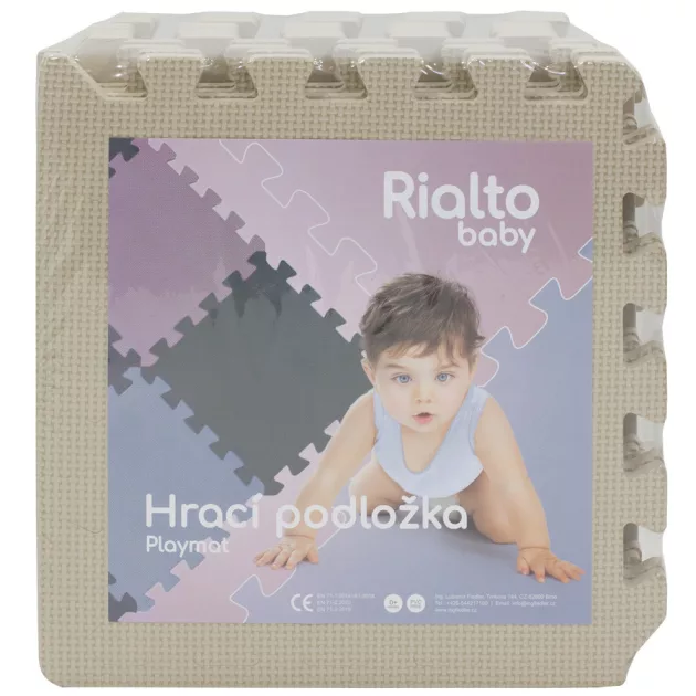 Rialto Baby Puzzle habszivacs játszószőnyeg szegéllyel 92x92 cm - Light Beige
