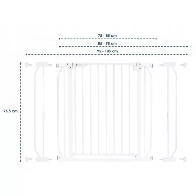 Lionelo Truus Slim Led ajtórács - Grey (75-105 cm) 2 db toldóval