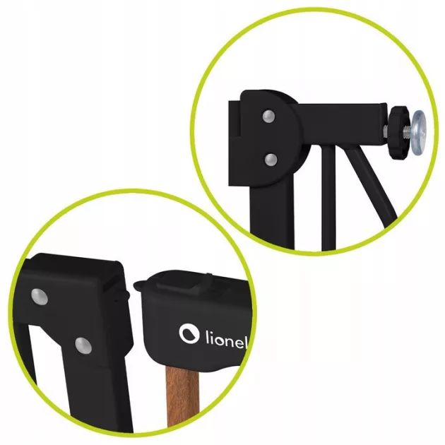 Lionelo Truus Slim biztonsági ajtórács - Carbon Natural (75-105 cm) 2 db toldóval