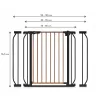 Lionelo Truus Slim biztonsági ajtórács - Carbon Natural (75-105 cm) 2 db toldóval