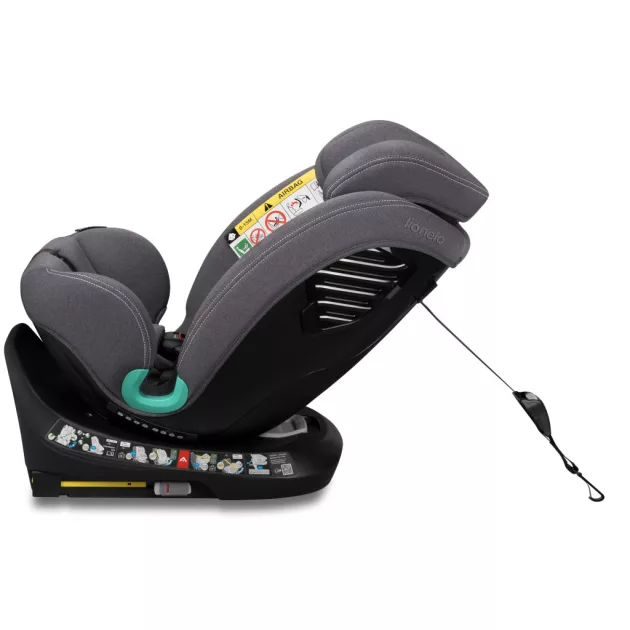 Lionelo Bastiaan One I-Size 360°-ban forgatható ISOFIX gyermekülés (40-150 cm) - Grey Stone