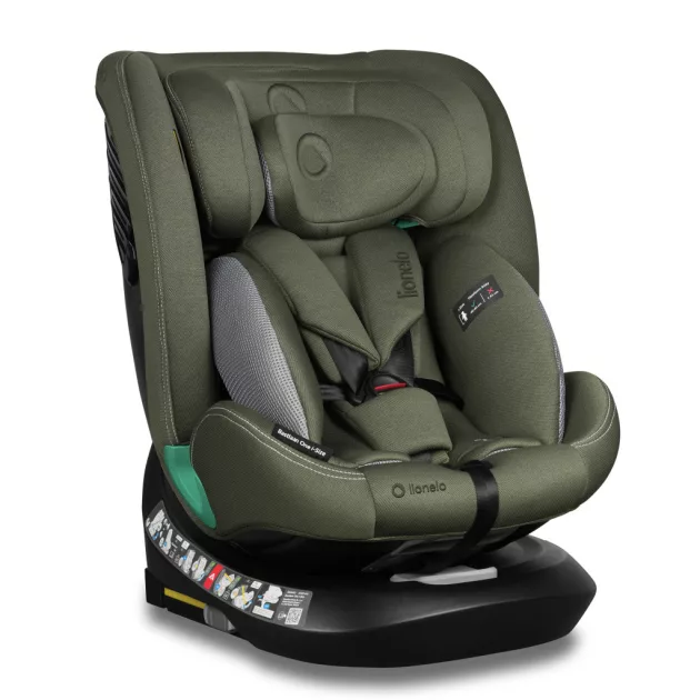 Lionelo Bastiaan One I-Size 360°-ban forgatható ISOFIX gyermekülés (40-150 cm) - Green Olive