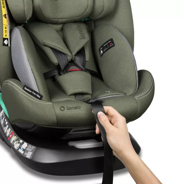 Lionelo Bastiaan One I-Size 360°-ban forgatható ISOFIX gyermekülés (40-150 cm) - Green Olive