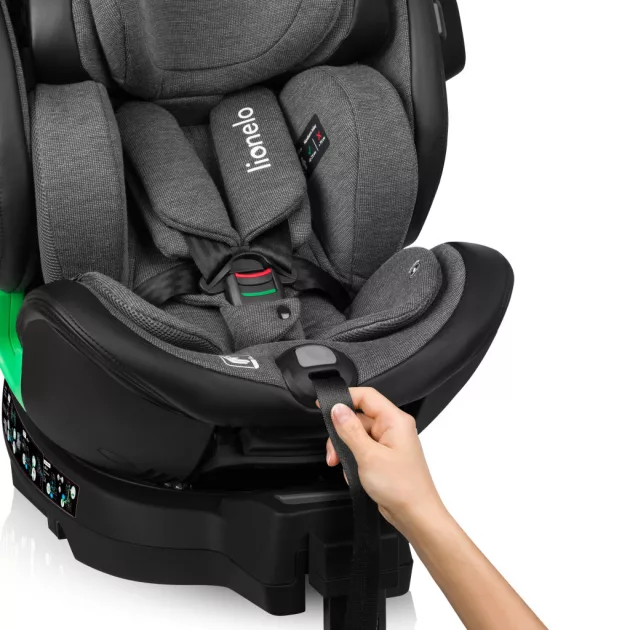 Lionelo Harmony I-Size 360°-ban forgatható ISOFIX gyermekülés - Grey Graphite Leather