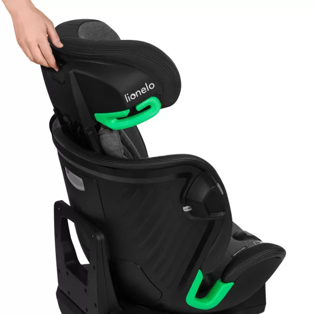 Lionelo Harmony I-Size 360°-ban forgatható ISOFIX gyermekülés - Grey Graphite Leather