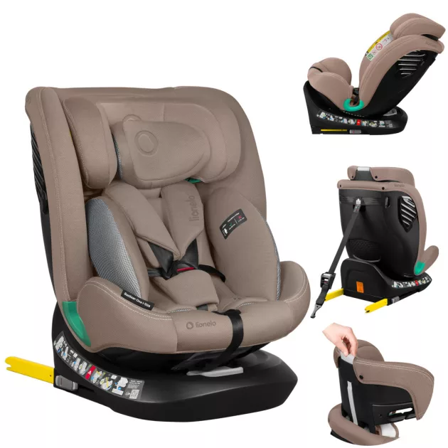 Lionelo Bastiaan One I-Size 360°-ban forgatható ISOFIX gyermekülés (40-150 cm) - Beige Sand