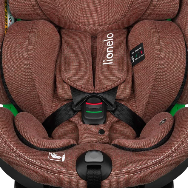 Lionelo Harmony I-Size 360°-ban forgatható ISOFIX gyermekülés - Red Brick Bamboo