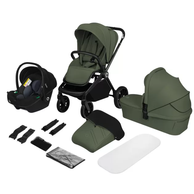 Lionelo Mika Plus 3in1 multifunkciós babakocsi - Green Olive