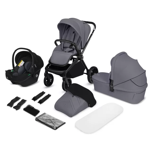 Lionelo Mika Plus 3in1 multifunkciós babakocsi - Grey Stone