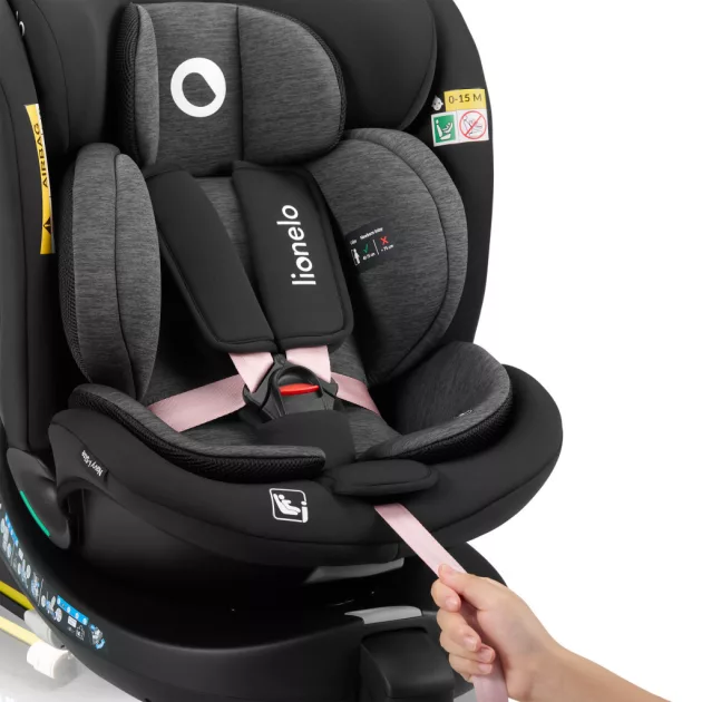 Lionelo Navy I-Size 360° forgatható ISOFIX gyermekülés 40-150cm - Black Pink