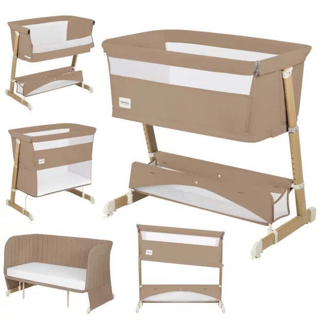 Lionelo Thomi Plus 5in1 gyerekágy, babaágy, babaöböl és kanapé - Beige Carmel