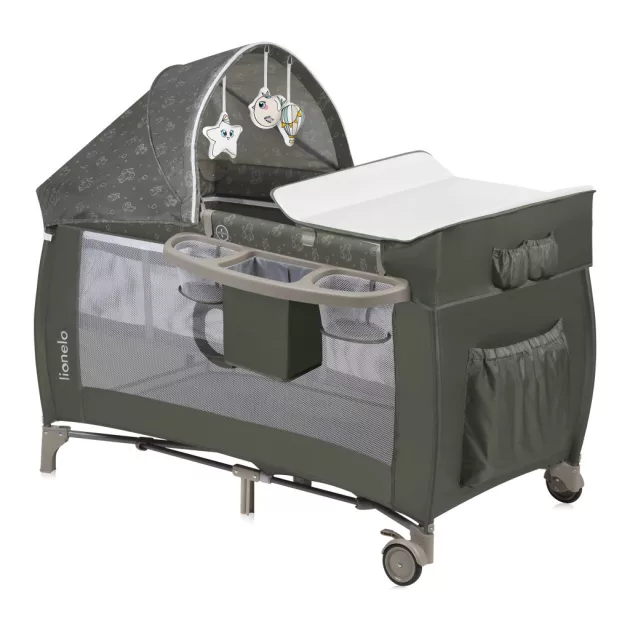 Lionelo Sven Plus Multifunkciós utazóágy - Beige Olive