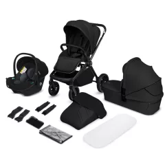 Lionelo Mika Plus 3in1 multifunkciós babakocsi - Black Onyx