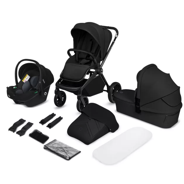 Lionelo Mika Plus 3in1 multifunkciós babakocsi - Black Onyx