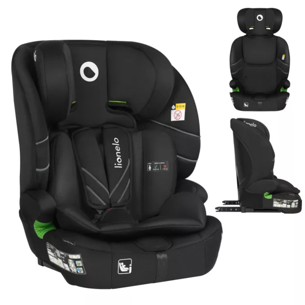 Lionelo Levi FIX I-Size gyerekülés 76-150 cm - Black Carbon