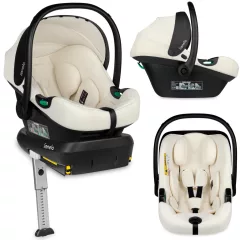   Lionelo Astrid I-Size Babahordozó + bázistalp Set 40-87 cm - Beige Cream
