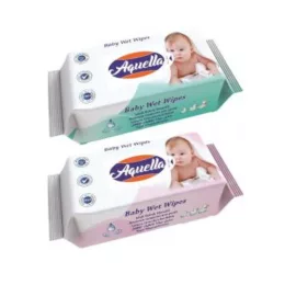  Aquella - Kids Baby nedves törlőkendő, Mix, (kék, rózsaszín), 72 db