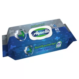   Aquella - Nedves törlőkendő, Antibacterial, kupakos, 80 db