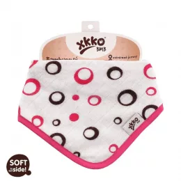   Xkko nyálkendő patentos bambusz - magenta buborékok BMBBND007