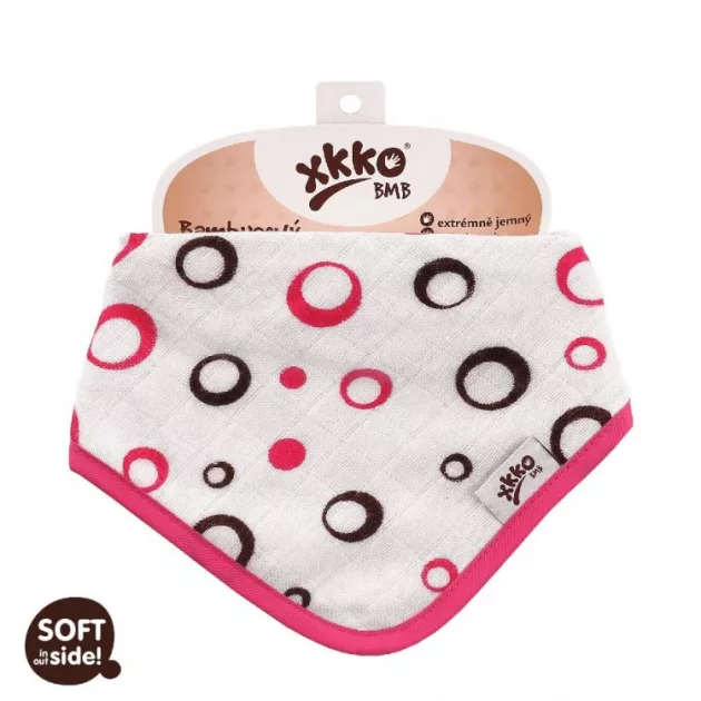 Xkko nyálkendő patentos bambusz - magenta buborékok BMBBND007