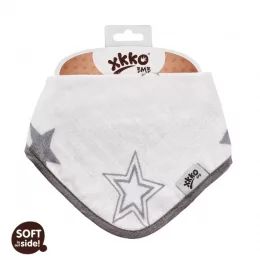   Xkko nyálkendő patentos bambusz - ezüst csillagok BMBBND019