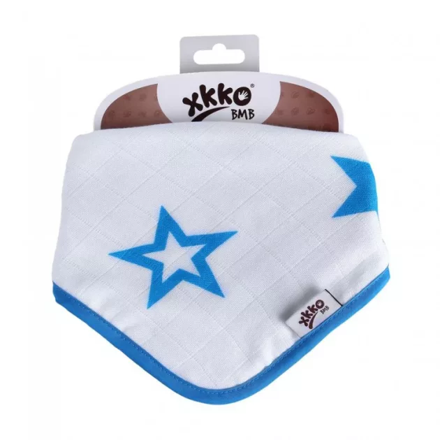 Xkko nyálkendő patentos bambusz - kék csillagok BMBBND025