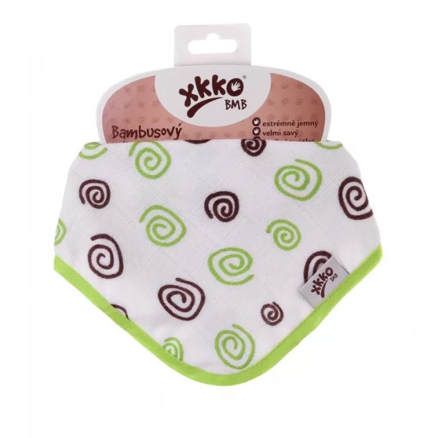 Xkko nyálkendő patentos bambusz - lime spirálok BMBBND033