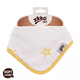  Xkko nyálkendő patentos bambusz - citromsárga csillagok BMBBND018