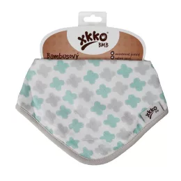 Xkko nyálkendő patentos bambusz - menta mintás BMBBND041
