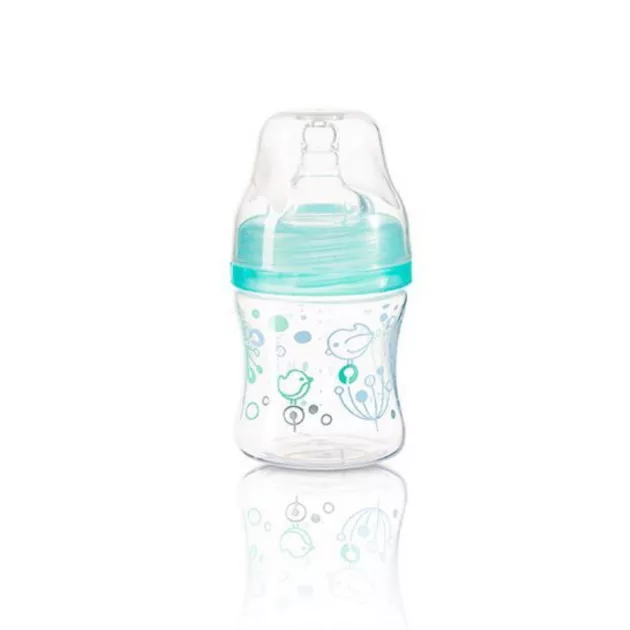 BabyOno Cumisüveg műanyag, szélesnyakú, Anti-Colic, 120ml, menta, 402/01