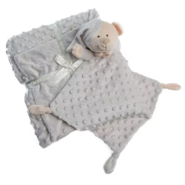 Gamberritos takaró plüss buborékos anyagú 80x110cm plüss szundikendővel maci - szürke