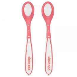 Kikkaboo Boo hőérzékelős etetőkanál, 2db - pink