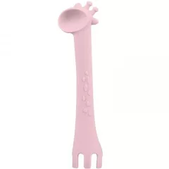 Kikkaboo Zsiráfos szilikon etetőkanál - pink