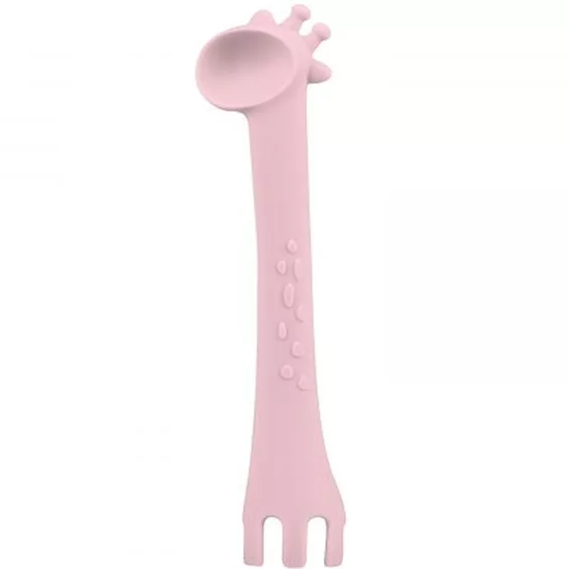 Kikkaboo Zsiráfos szilikon etetőkanál - pink