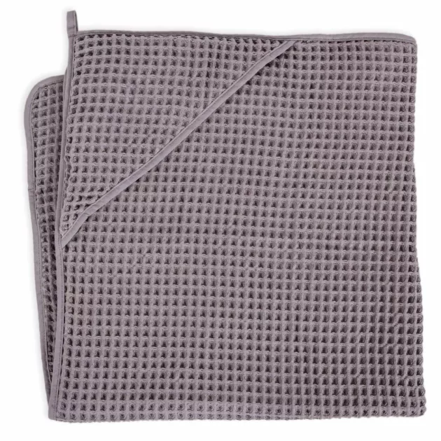 Ceba Kapucnis fürdőlepedő 100x100 cm gofri - hamuszürke