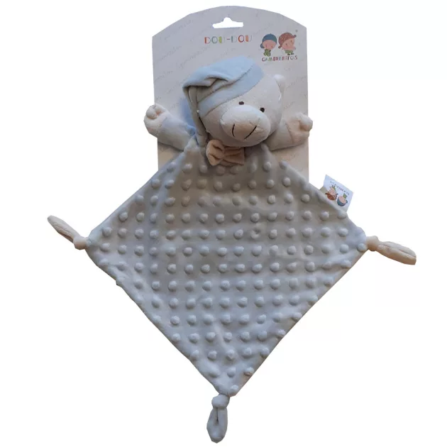 Gamberritos szundikendő plüss buborékos anyagú hálósapkás maci - szürke