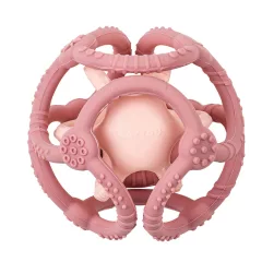   Nattou rágóka szilikon labda szett 2db - pink-világosrózsaszín