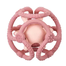   Nattou rágóka szilikon labda szett 2db - pink-világosrózsaszín