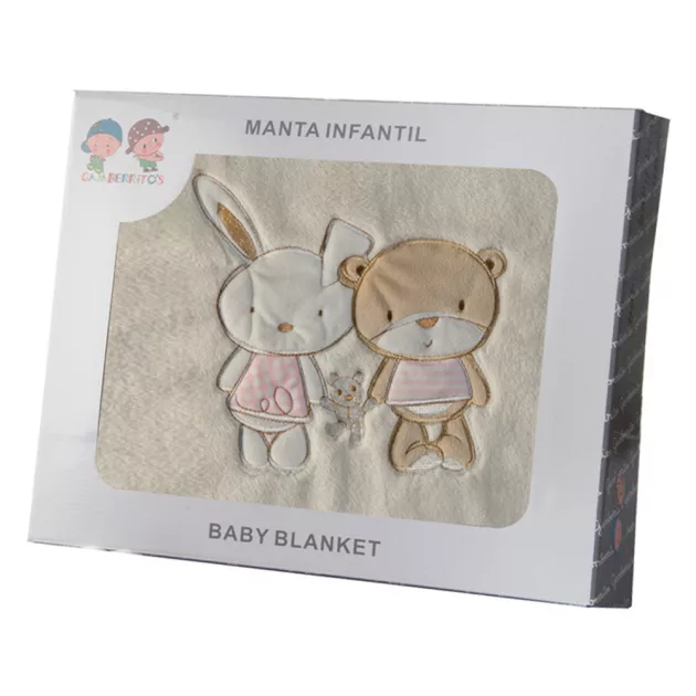 Gamberritos plüss takaró 110x140cm maci és nyuszi - rózsaszín