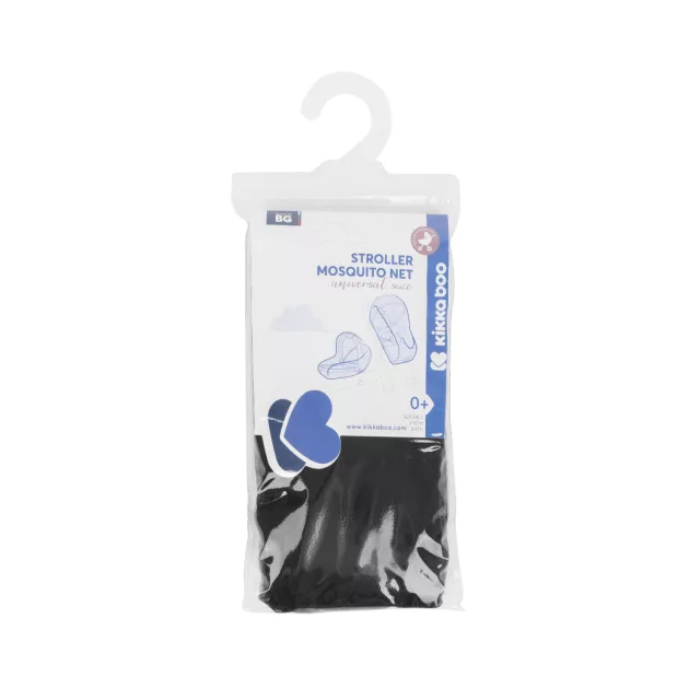 Kikkaboo szúnyogháló, univerzális babakocsira és mózeskosárra - fekete