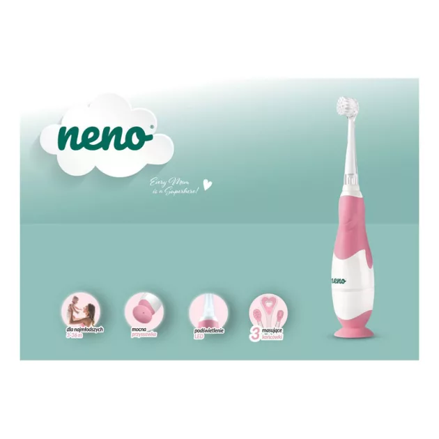 Neno fogkefe elektromos 3 hó-3 év Denti - rózsaszín