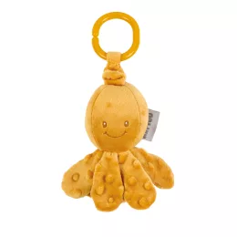   Nattou plüss felhúzós rezgő játék Lapidou - Octopus okker