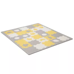   Kinderkraft szivacspuzzle szőnyeg Luno Shape 30db - sárga-szürke